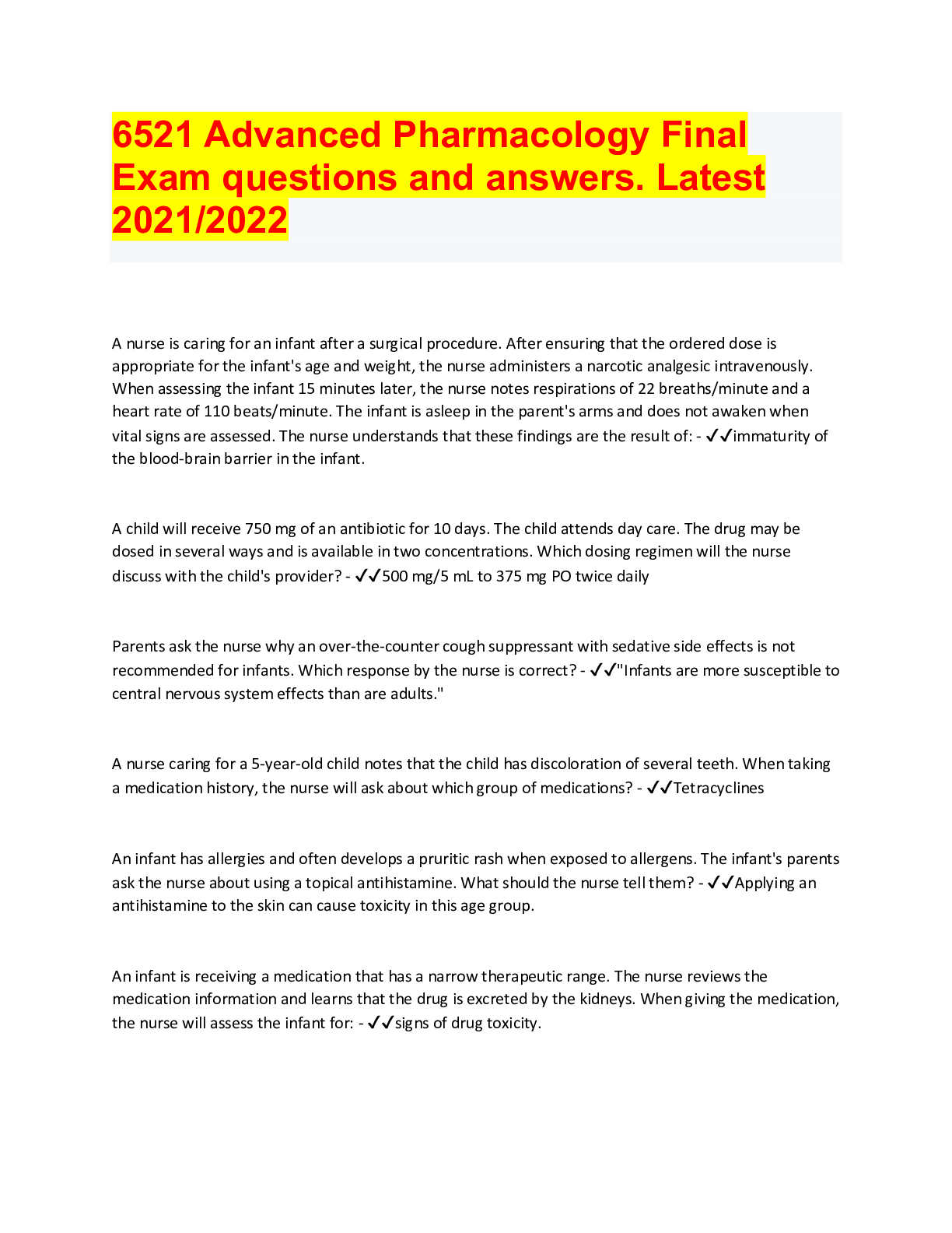 pharmacology case study questions and answers